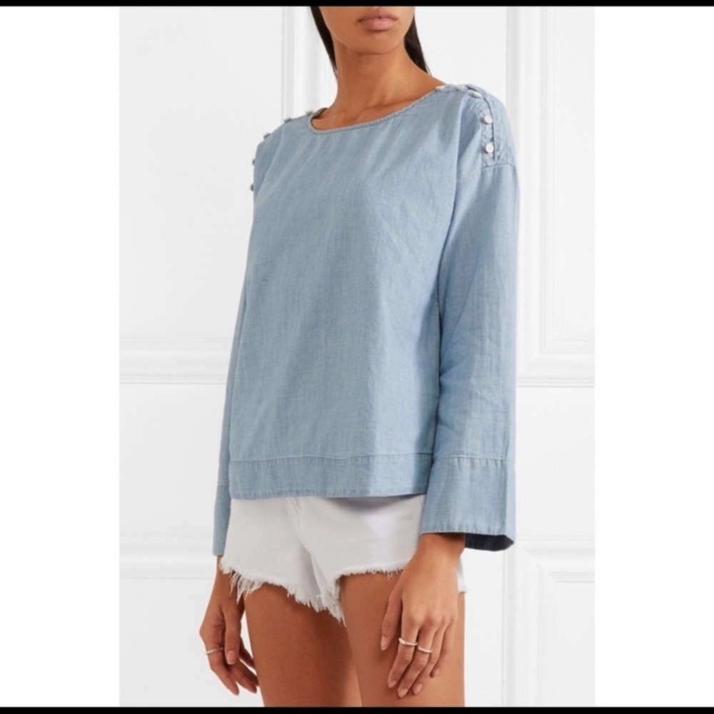 Madewell Chambray Denim Colored Cotton Top